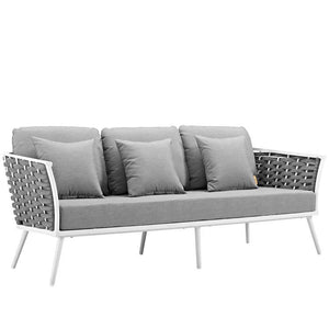 EEI-3160-WHI-GRY-SET Outdoor/Patio Furniture/Outdoor Sofas