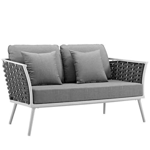 EEI-3160-WHI-GRY-SET Outdoor/Patio Furniture/Outdoor Sofas