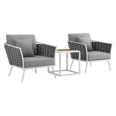 EEI-3163-WHI-GRY-SET Outdoor/Patio Furniture/Patio Conversation Sets