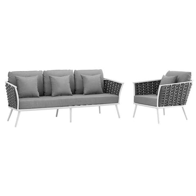 EEI-3164-WHI-GRY-SET Outdoor/Patio Furniture/Outdoor Sofas