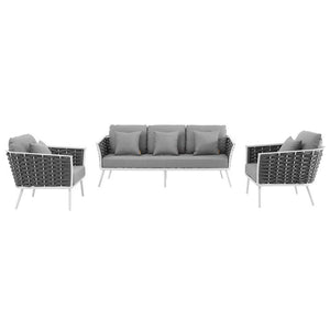 EEI-3165-WHI-GRY-SET Outdoor/Patio Furniture/Outdoor Sofas