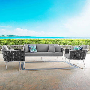 EEI-3165-WHI-GRY-SET Outdoor/Patio Furniture/Outdoor Sofas