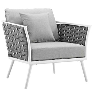 EEI-3166-WHI-GRY-SET Outdoor/Patio Furniture/Outdoor Sofas