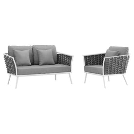 Stance Two-Piece Outdoor Patio Aluminum Sectional Sofa Set