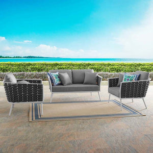 EEI-3170-WHI-GRY-SET Outdoor/Patio Furniture/Outdoor Sofas