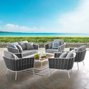 EEI-3173-WHI-GRY-SET Outdoor/Patio Furniture/Outdoor Sofas