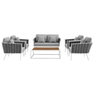EEI-3173-WHI-GRY-SET Outdoor/Patio Furniture/Outdoor Sofas