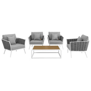 EEI-3321-WHI-GRY-SET Outdoor/Patio Furniture/Patio Conversation Sets