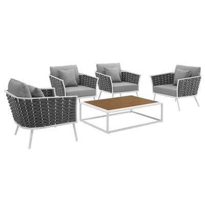 Product Image: EEI-3321-WHI-GRY-SET Outdoor/Patio Furniture/Patio Conversation Sets