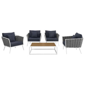 EEI-3321-WHI-NAV-SET Outdoor/Patio Furniture/Patio Conversation Sets