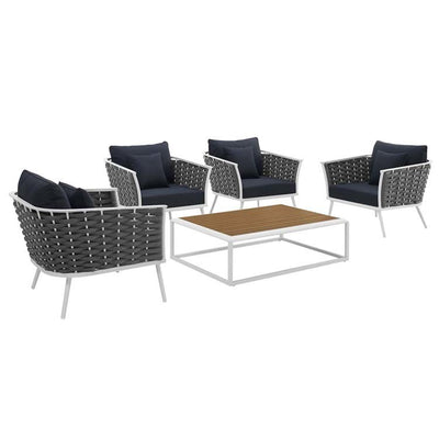 EEI-3321-WHI-NAV-SET Outdoor/Patio Furniture/Patio Conversation Sets