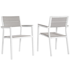 Maine Outdoor Patio Dining Armchairs Set of 2