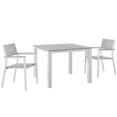 EEI-1743-WHI-LGR-SET Outdoor/Patio Furniture/Patio Dining Sets