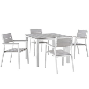 EEI-1745-WHI-LGR-SET Outdoor/Patio Furniture/Patio Dining Sets