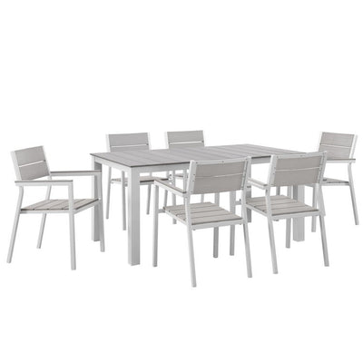 EEI-1749-WHI-LGR-SET Outdoor/Patio Furniture/Patio Dining Sets