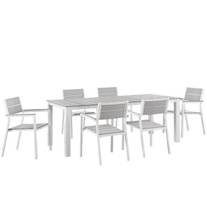 EEI-1751-WHI-LGR-SET Outdoor/Patio Furniture/Patio Dining Sets