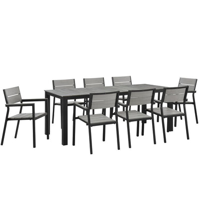 Product Image: EEI-1753-BRN-GRY-SET Outdoor/Patio Furniture/Patio Dining Sets
