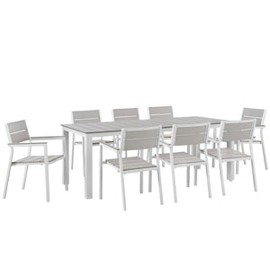 EEI-1753-WHI-LGR-SET Outdoor/Patio Furniture/Patio Dining Sets