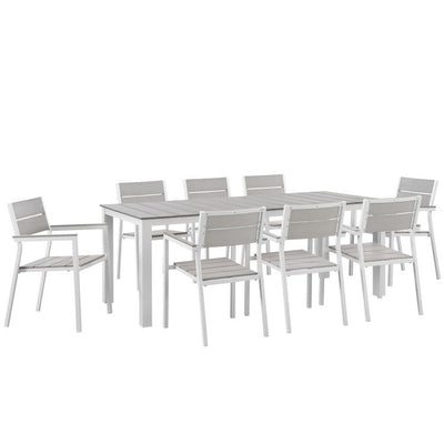 Product Image: EEI-1753-WHI-LGR-SET Outdoor/Patio Furniture/Patio Dining Sets