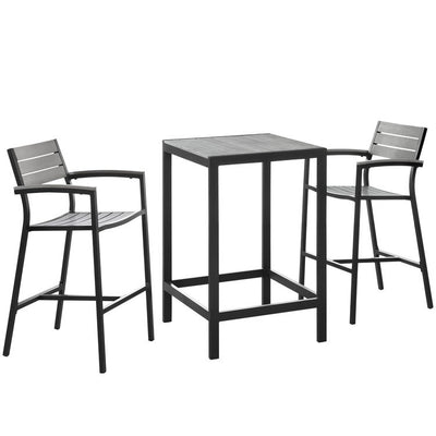 Product Image: EEI-1754-BRN-GRY-SET Outdoor/Patio Furniture/Patio Bar Furniture