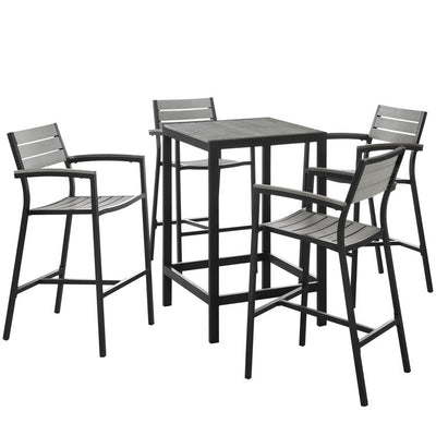 Product Image: EEI-1755-BRN-GRY-SET Outdoor/Patio Furniture/Patio Bar Furniture