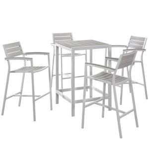 EEI-1755-WHI-LGR-SET Outdoor/Patio Furniture/Patio Bar Furniture