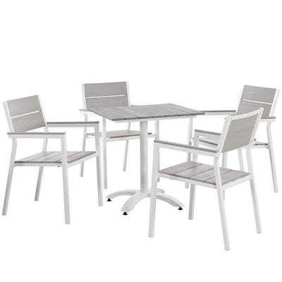 Product Image: EEI-1761-WHI-LGR-SET Outdoor/Patio Furniture/Patio Dining Sets