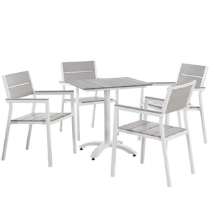 EEI-1761-WHI-LGR-SET Outdoor/Patio Furniture/Patio Dining Sets