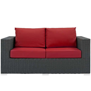 EEI-1851-CHC-RED Outdoor/Patio Furniture/Outdoor Sofas