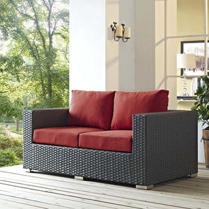 EEI-1851-CHC-RED Outdoor/Patio Furniture/Outdoor Sofas