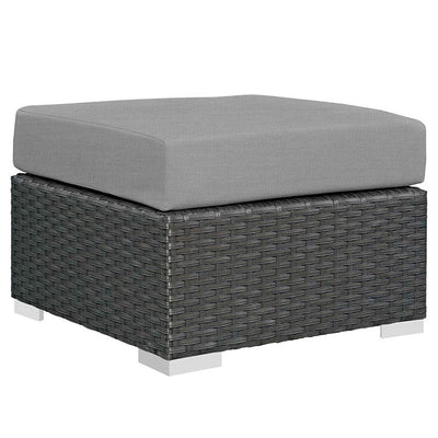 Product Image: EEI-1855-CHC-GRY Outdoor/Patio Furniture/Outdoor Ottomans