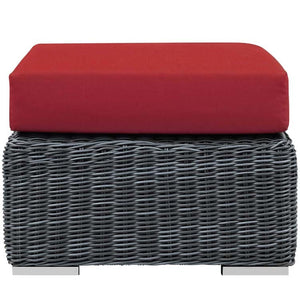 EEI-1869-GRY-RED Outdoor/Patio Furniture/Outdoor Ottomans