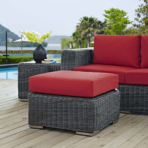 EEI-1869-GRY-RED Outdoor/Patio Furniture/Outdoor Ottomans