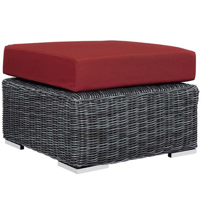 Product Image: EEI-1869-GRY-RED Outdoor/Patio Furniture/Outdoor Ottomans
