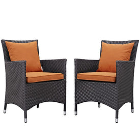 Convene Two-Piece Outdoor Patio Dining Armchairs Set of 2