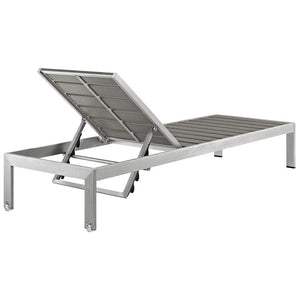 EEI-2247-SLV-GRY Outdoor/Patio Furniture/Outdoor Chaise Lounges