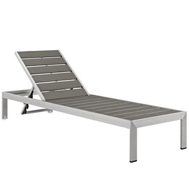 Shore Outdoor Patio Aluminum Chaise Lounge Chair