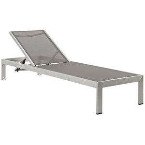 EEI-2249-SLV-GRY Outdoor/Patio Furniture/Outdoor Chaise Lounges