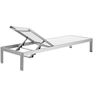 EEI-2249-SLV-WHI Outdoor/Patio Furniture/Outdoor Chaise Lounges
