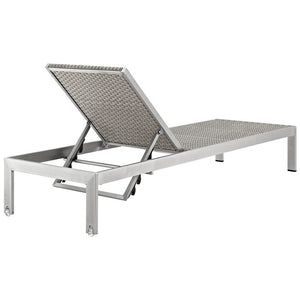 EEI-2250-SLV-GRY Outdoor/Patio Furniture/Outdoor Chaise Lounges