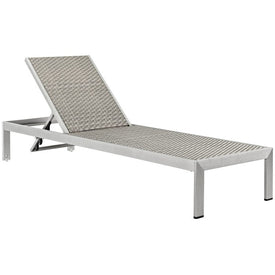 Shore Outdoor Patio Aluminum/Wicker Rattan Chaise Lounge Chair