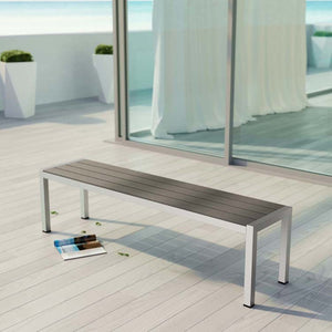 EEI-2252-SLV-GRY Outdoor/Patio Furniture/Outdoor Benches