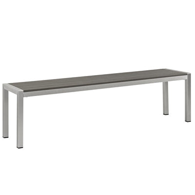 Product Image: EEI-2252-SLV-GRY Outdoor/Patio Furniture/Outdoor Benches