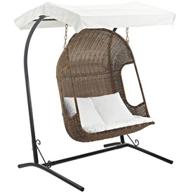 Vantage Outdoor Patio Double Seat Canopy Swing Chair with Stand