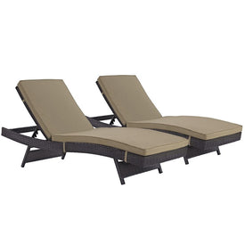 Convene Outdoor Patio Chaise Lounge Chairs Set of 2