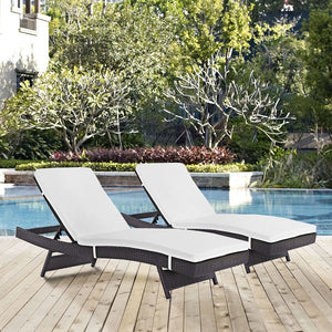 EEI-2428-EXP-WHI-SET Outdoor/Patio Furniture/Outdoor Chaise Lounges
