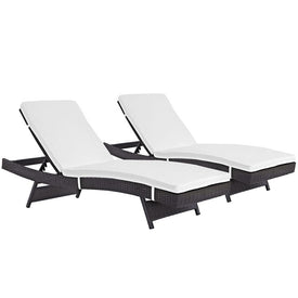 Convene Outdoor Patio Chaise Lounge Chairs Set of 2