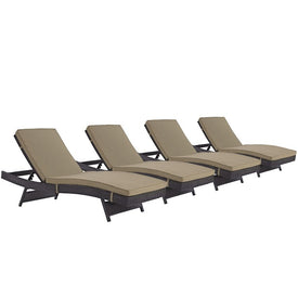 Convene Outdoor Patio Chaise Lounge Chairs Set of 4