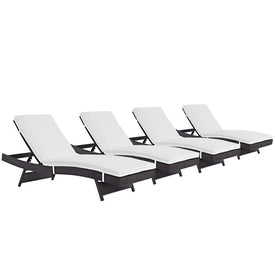 Convene Outdoor Patio Chaise Lounge Chairs Set of 4