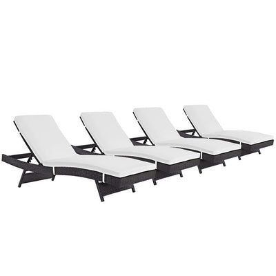 EEI-2429-EXP-WHI-SET Outdoor/Patio Furniture/Outdoor Chaise Lounges